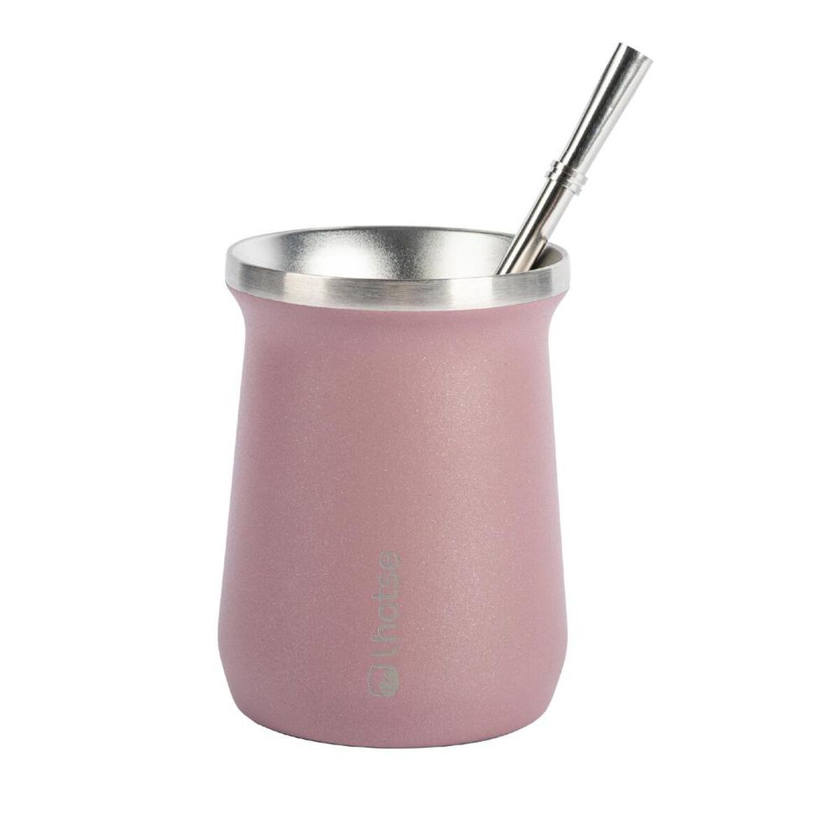 Mate Acero Inoxidable con Bombilla Lhotse Rosado