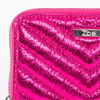 Billetera Metalica Fucsia Eco Cuero Mujer Zibel