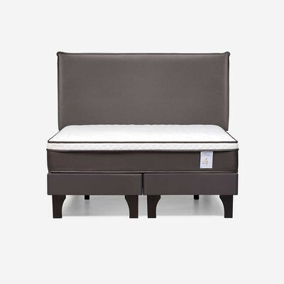 Imagen 1 del producto Cama Europea Rosen Base Dividida 2 Plazas Nstyle 4 Plus + Respaldo Maurice Chocolate