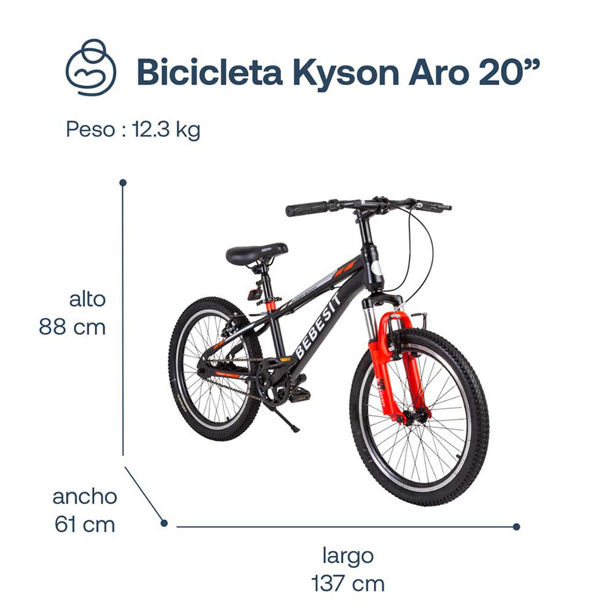 Bicicleta Kyson 20 Roja Bebesit