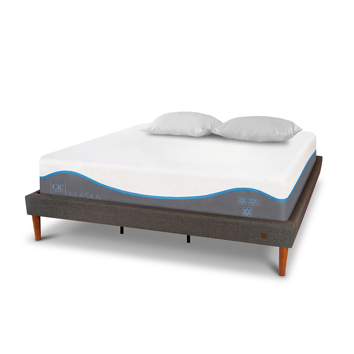 Cama Europea CIC King Alaska + Almohadas