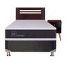 Box Spring CIC 1 Plaza New Ortopedic + Respaldo + Velador New Munich