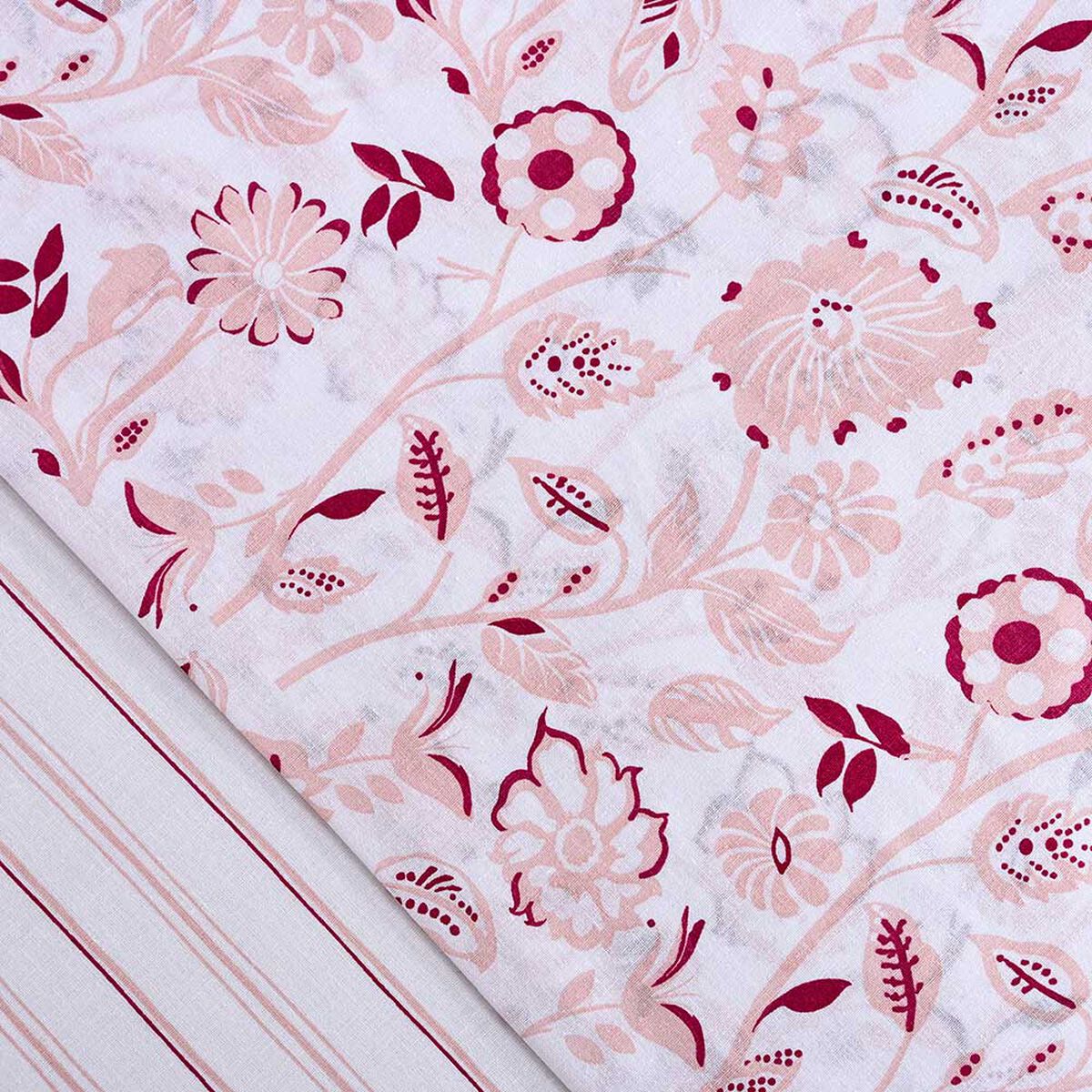 Juego de S&aacute;banas American Family 1 Plaza 144 Hilos Tropico Rosa