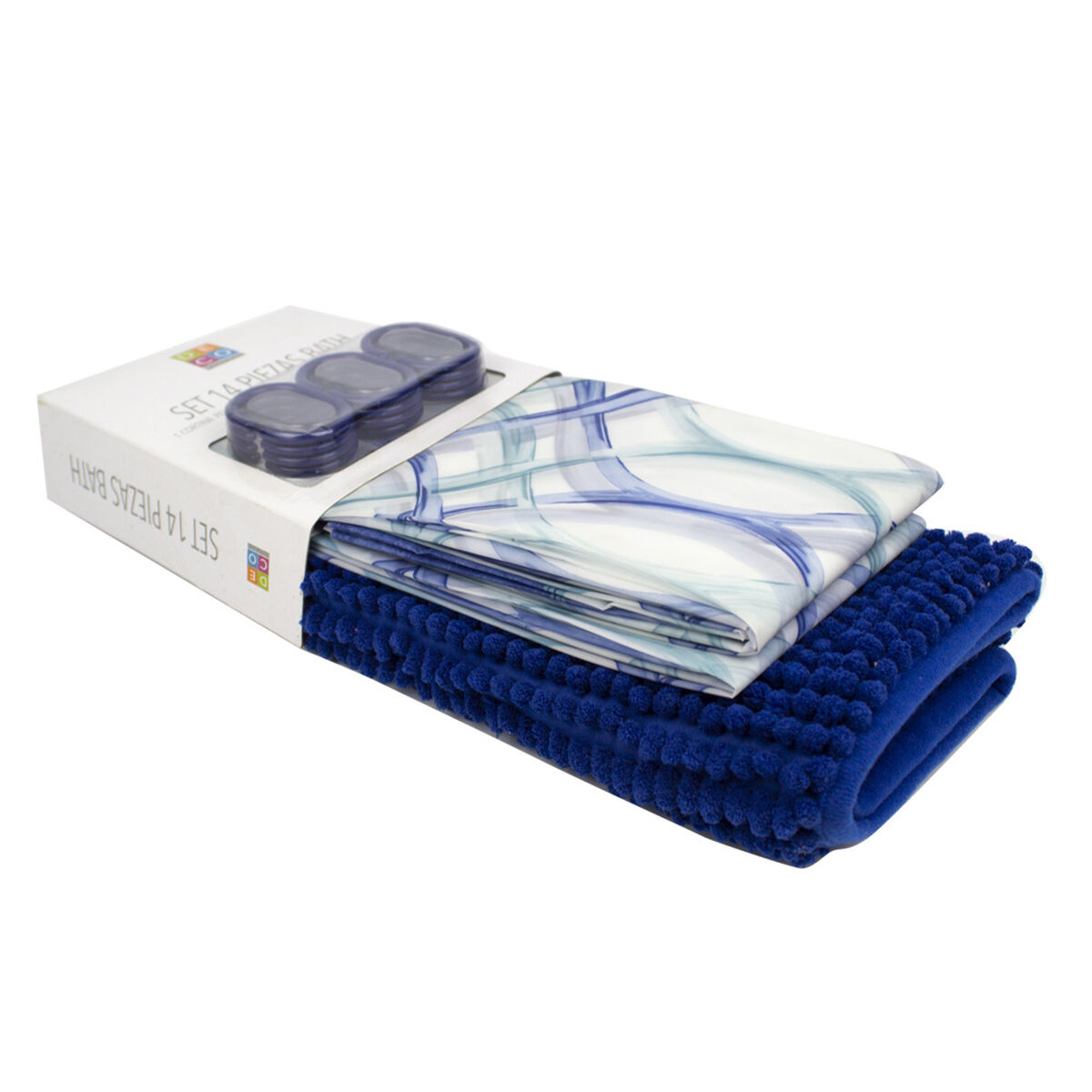Set de Baño Decoexpress Olas Azul