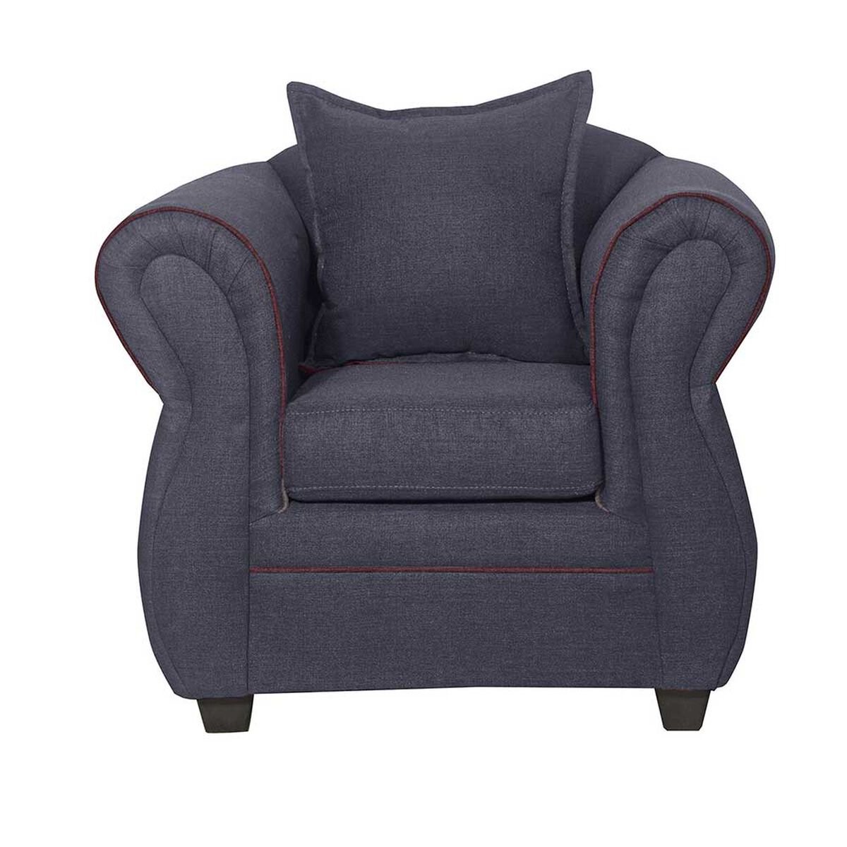 Juego de Living Black Factory Emili Sofá 3 Cuerpos + Dos Sillones 1 Cuerpo Marengo