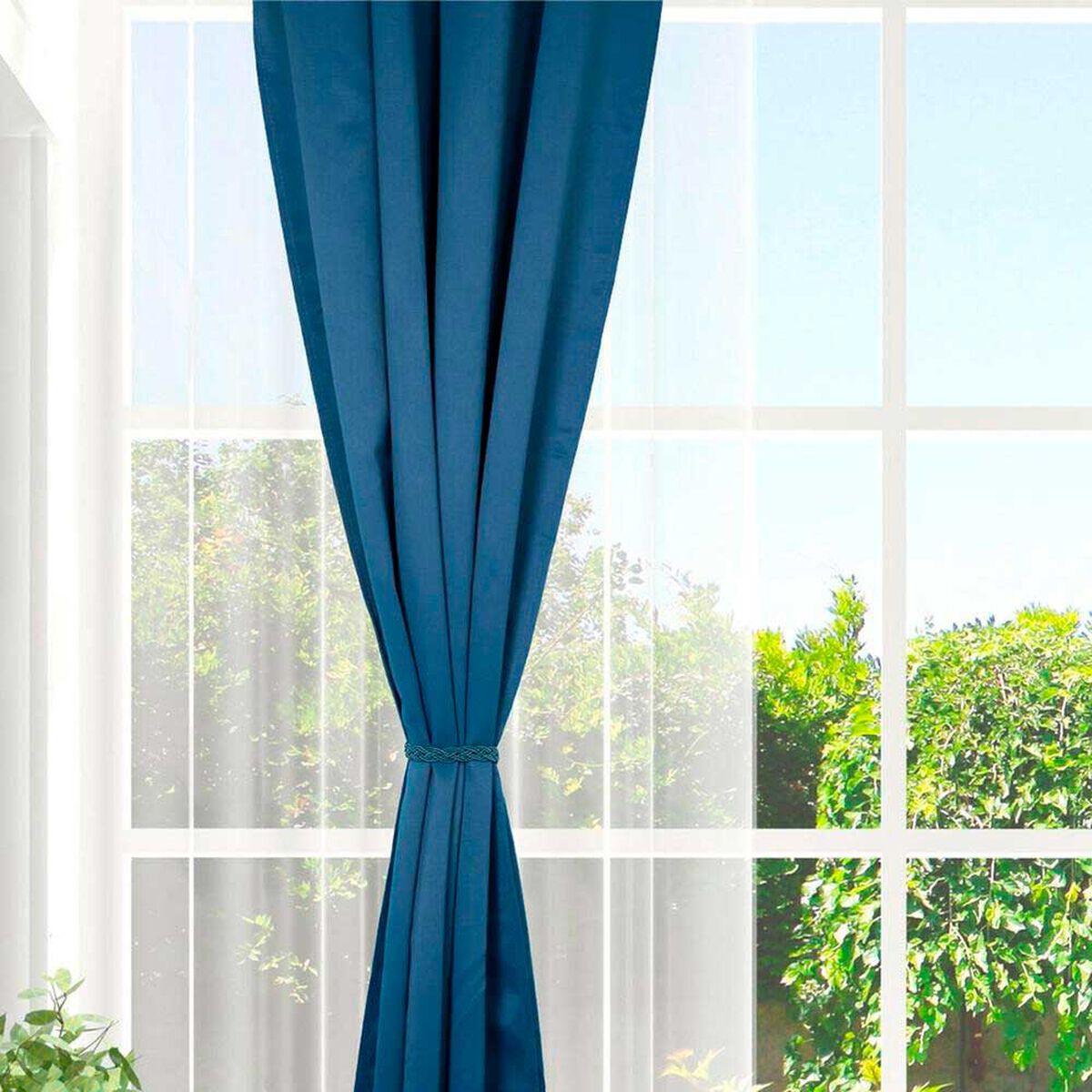 Combo Cortinas Doral Black Out Victoria  220 x 140 cm Azul