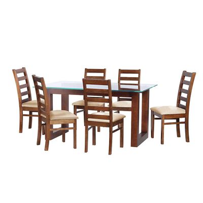 Juego de Comedor Latam Home Pamplona Murcia 6 Sillas Velvet Palo Rosa
