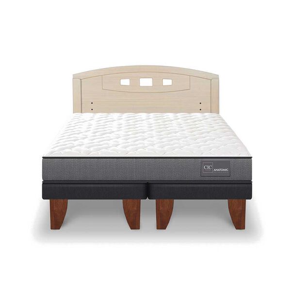 Cama Europea CIC Base Dividida 2 Plazas Anatomic + Respaldo Gales Alpino
