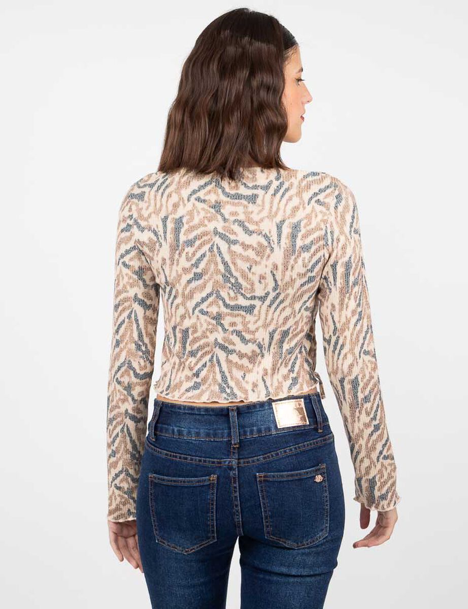 Polera Asimétrica Manga Larga Mujer Fiorucci