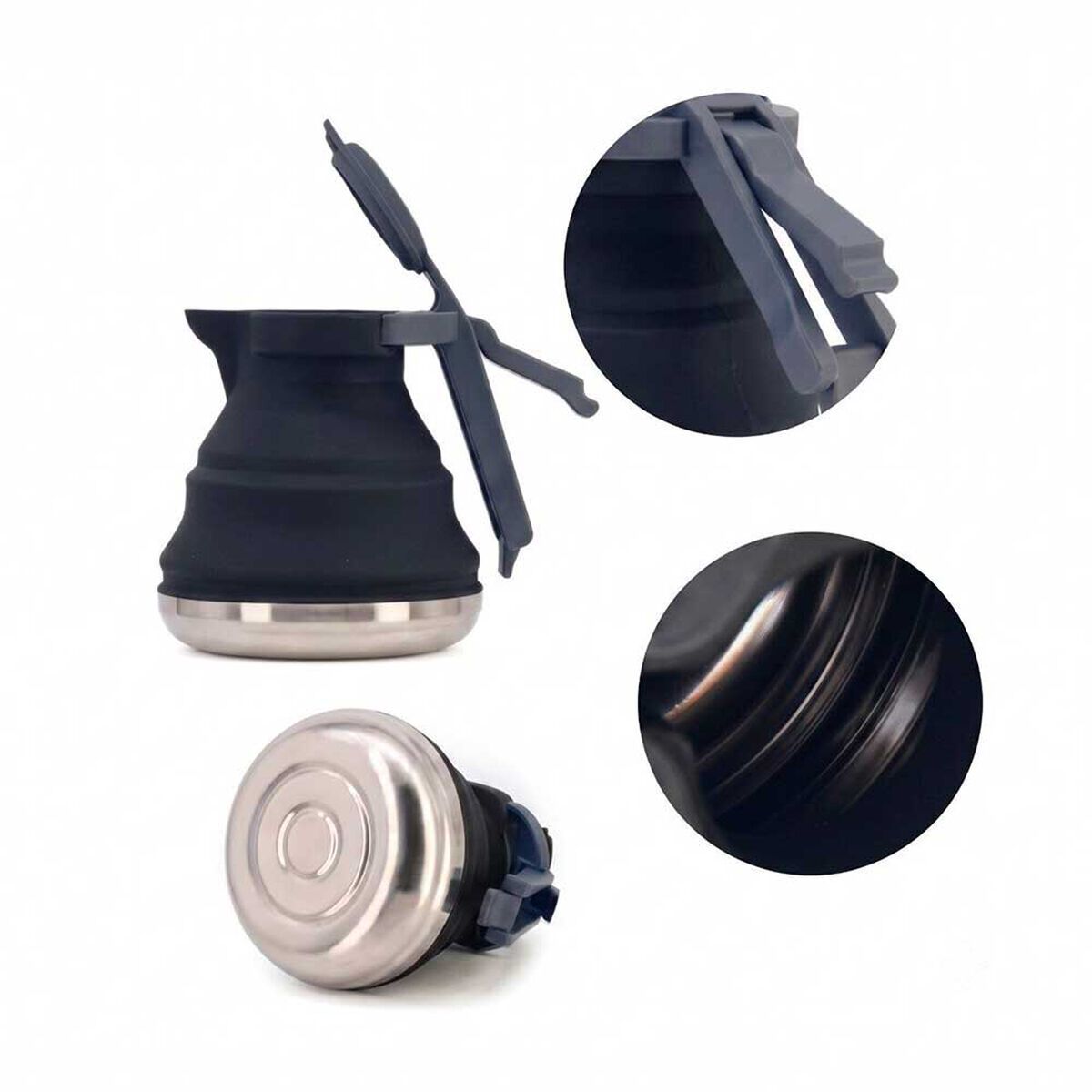 Tetera Plegable Camping Outdoor Uso Diario Negra Pro Outdoor