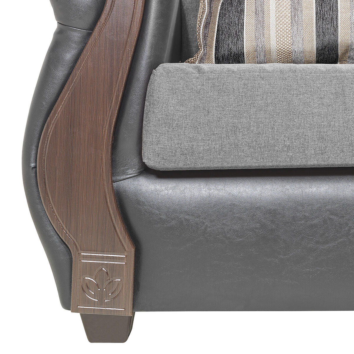 Juego de Living Innovamuebles New Bugambilia Sofá 3 Cuerpos + Sofá 2 Cuerpos Gris Claro