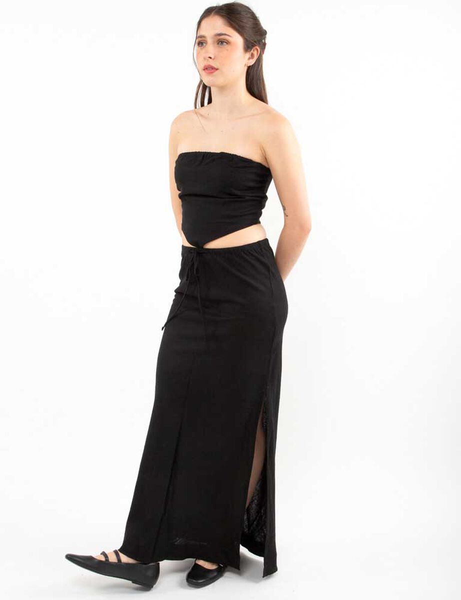 Falda Lino Maxi Mujer Icono