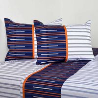 Juego de Sábanas American Family 144 Hilos King Trazos Azul