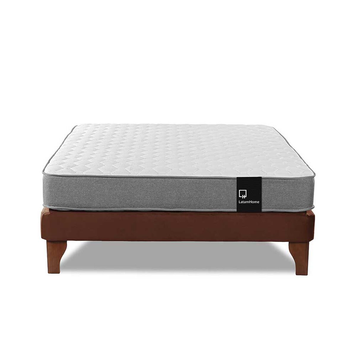 Cama Europea Latam Home Full Zen Best Tela Velvet Chocolate