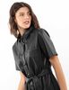 Vestido Corto Ecocuero Manga Corta Mujer Zibel