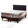 Cama Europea Flex Base Dividida 2 Plazas M&aacute;ximo Cobre + Respaldo Royal Negro