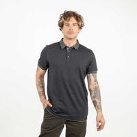 Polera Piqué Manga Corta Hombre Zibel Negro