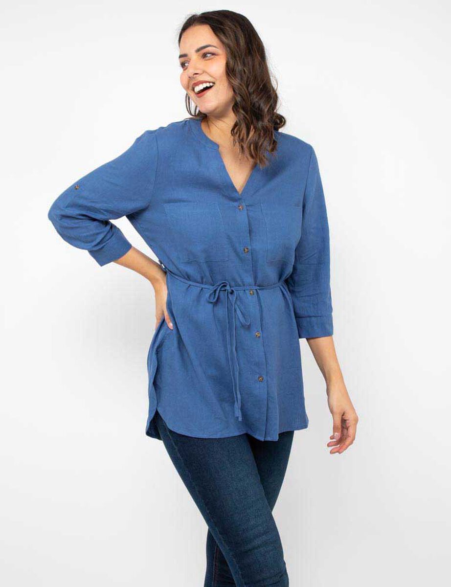 Blusa Lisa Manga 3/4 Mujer Zibel