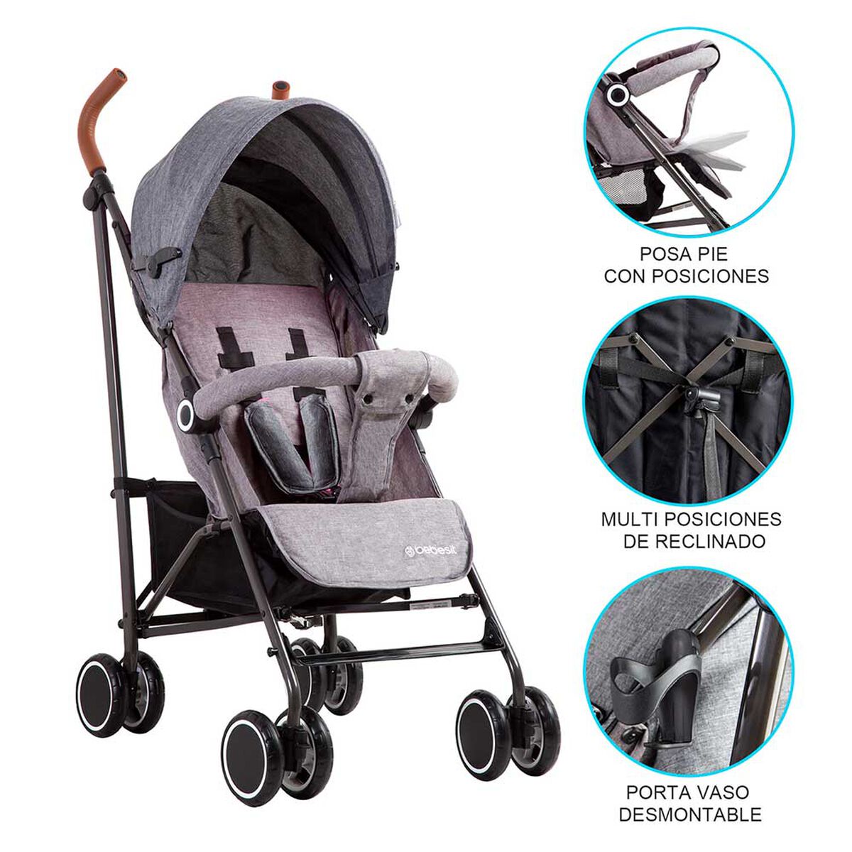 Coche Paragua Clap Negro Bebesit