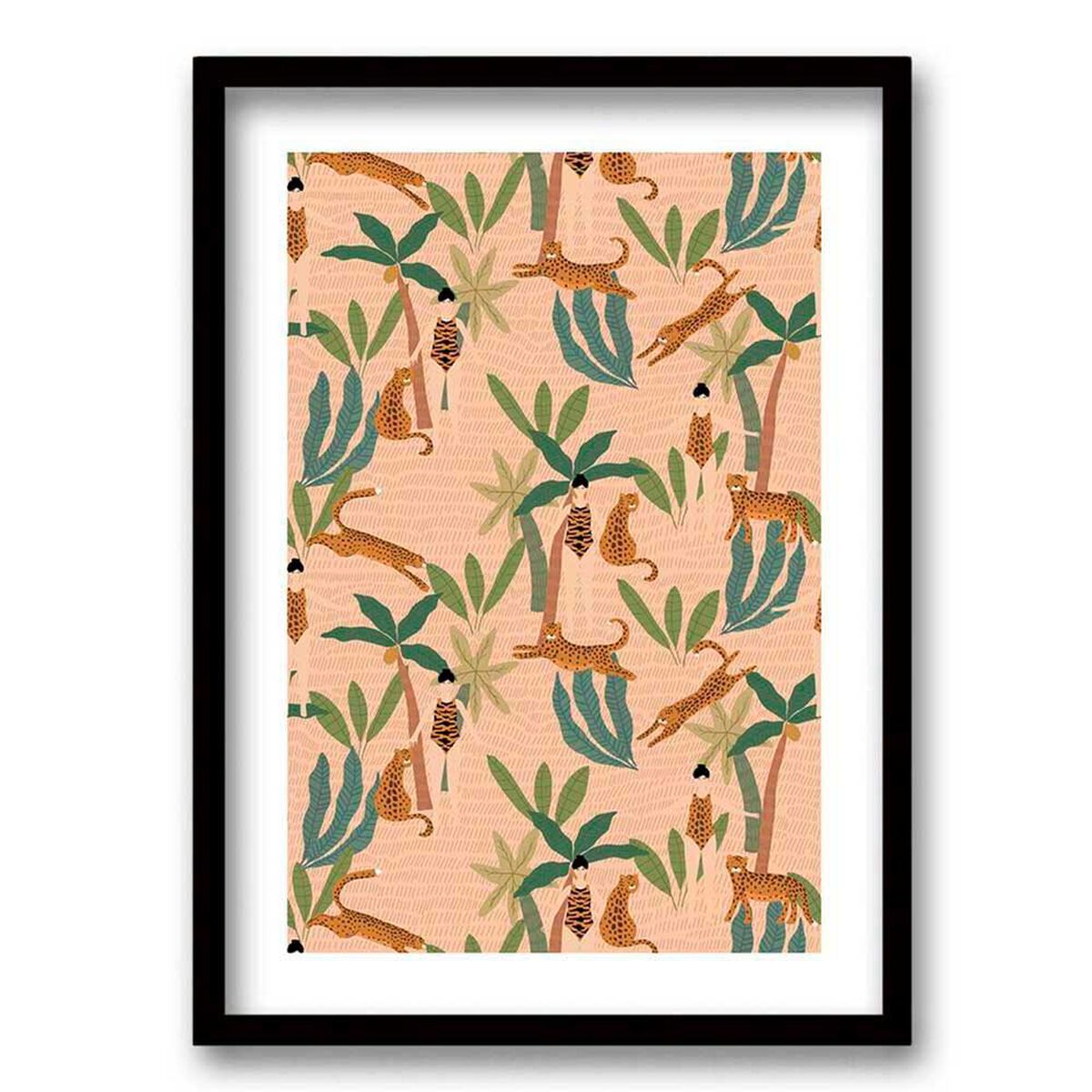 Cuadro Decorativo Retela Tigres Mujeres 70 x 50 cm