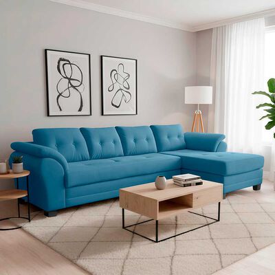 LIVING FACTORY Sofá Seccional Living Factory Boston 5 Cuerpos Azul