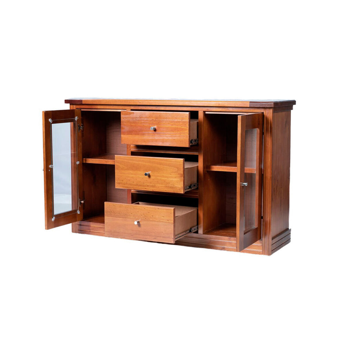 Buffet Muebles Hema Berl&iacute;n Nogal Vidrio