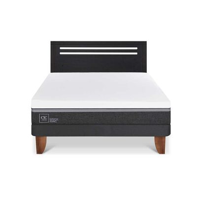 Imagen 1 del producto Cama Europea CIC 2 Plazas Ortopedic Advance + Respaldo Munich Negro