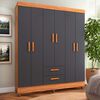 Closet Di Poretti Design Lite 6 Puertas 2 Cajones Café Gris