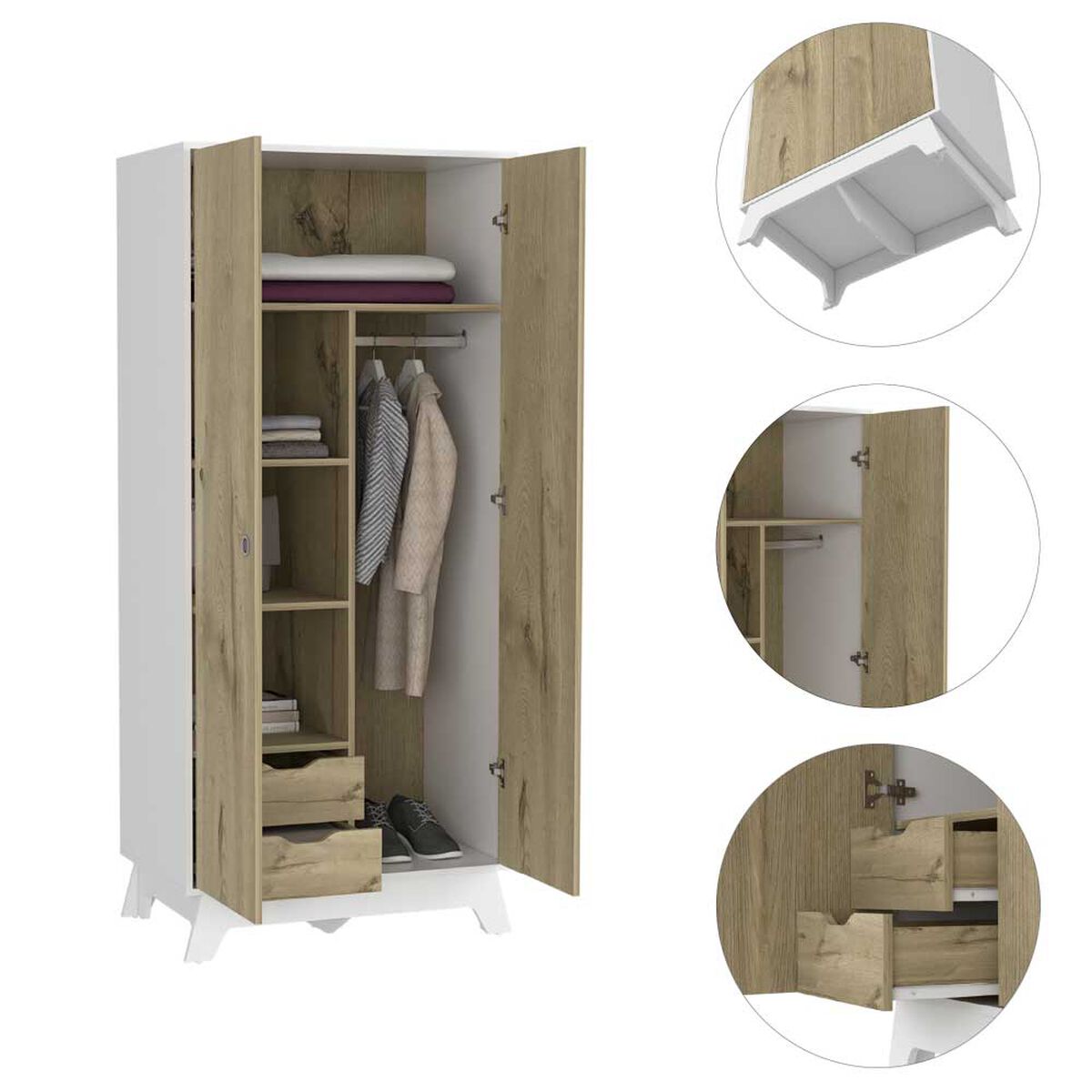 Clóset TuHome Z-81 2 Puertas 2 Cajones