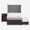 Cama Nido Rosen 1,5 Plazas Pratta + Respaldo + Velador Maurice Gris