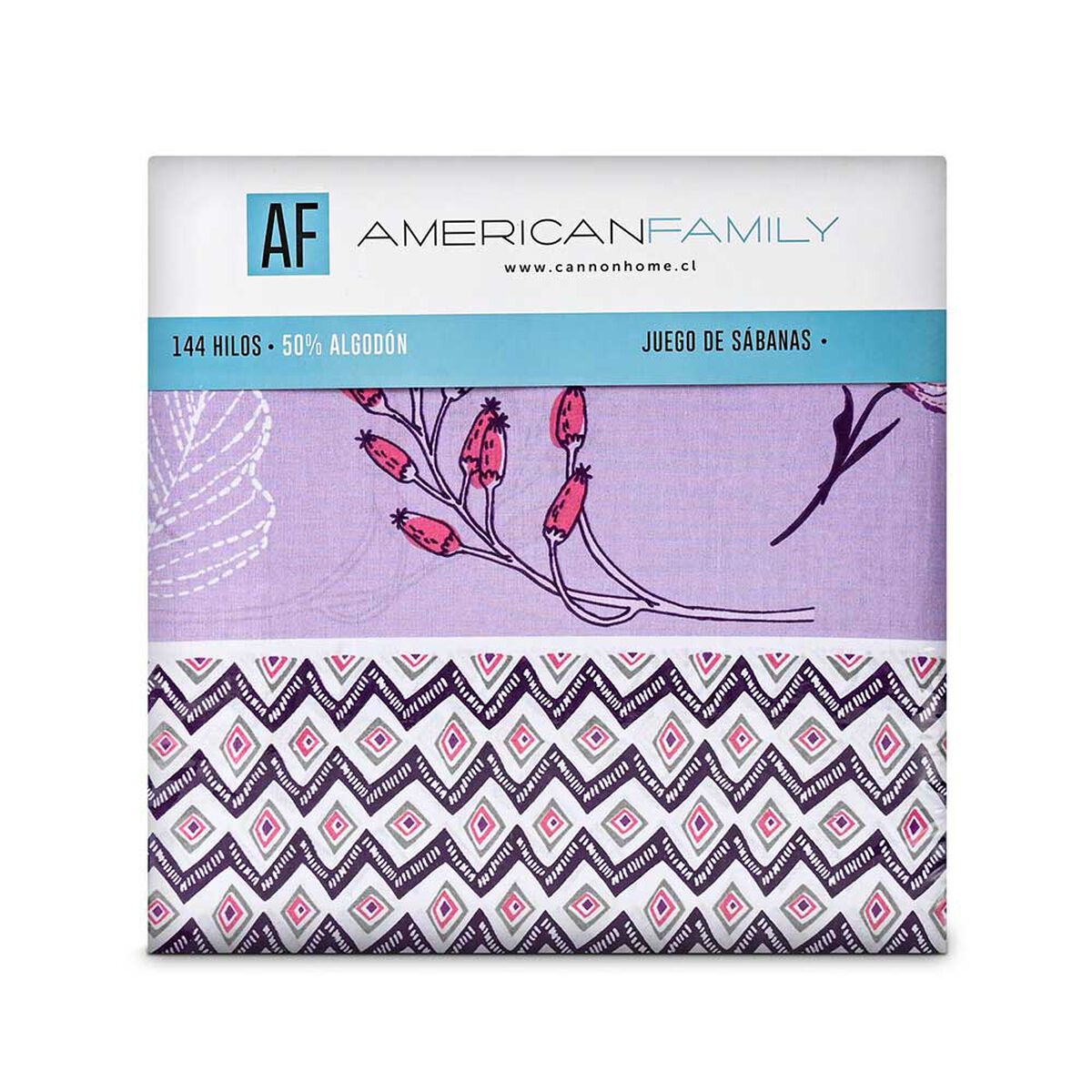 Juego de S&aacute;banas Estampado American Family 144 Hilos King Sunlit