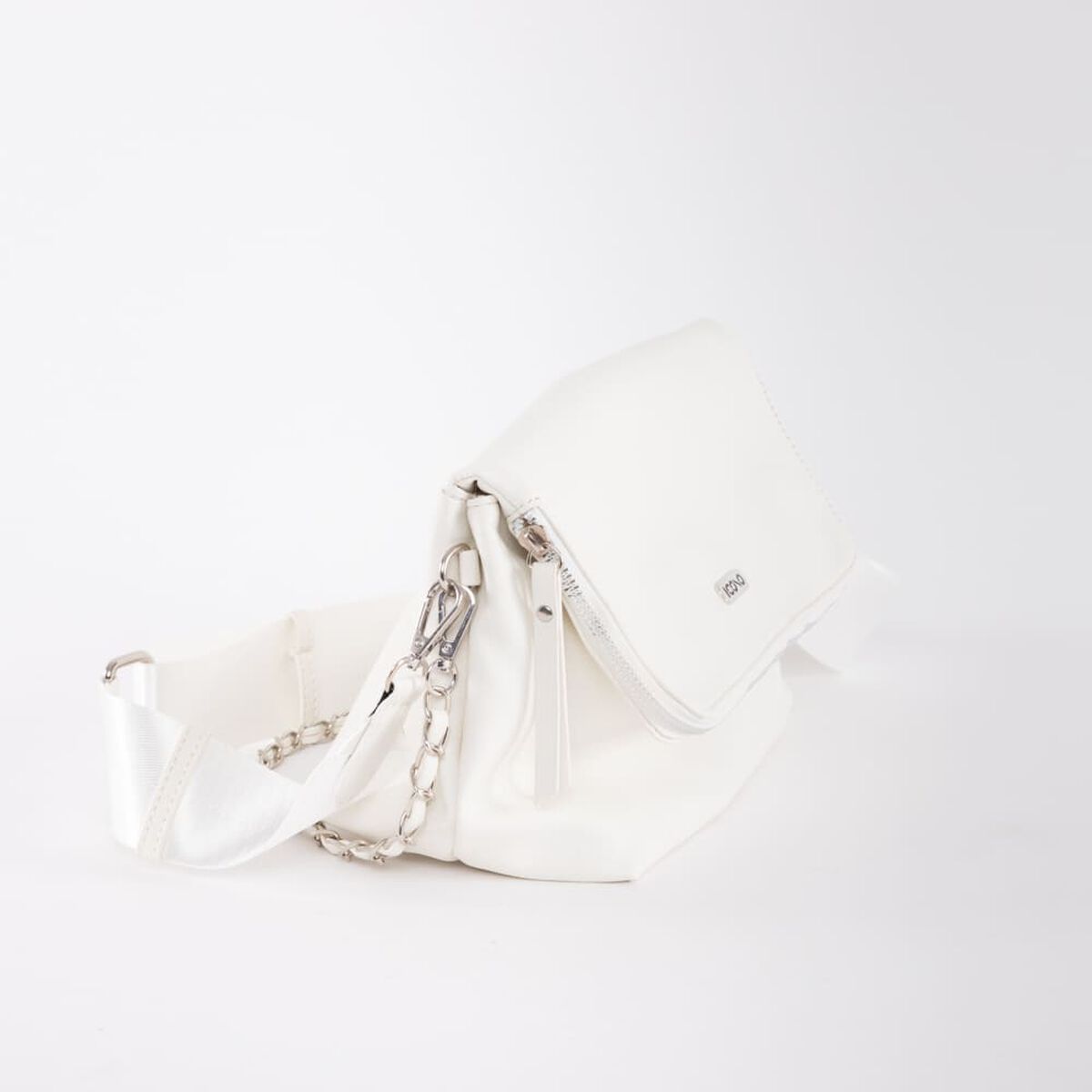 Cartera Cross Bag Blanca Eco Cuero Mujer Icono