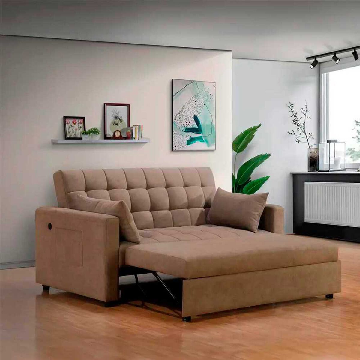 Sof&aacute; Cama Celta Luxe 3 Cuerpos Beige