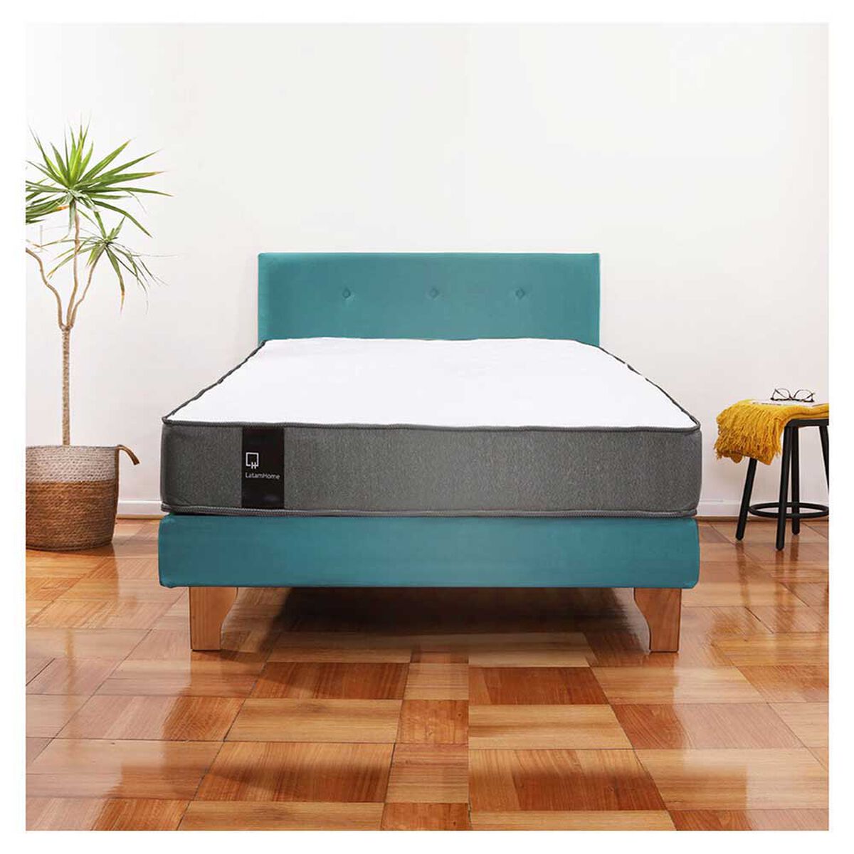 Cama Europea Latam Home 1,5 Plazas Zen Best Turquesa