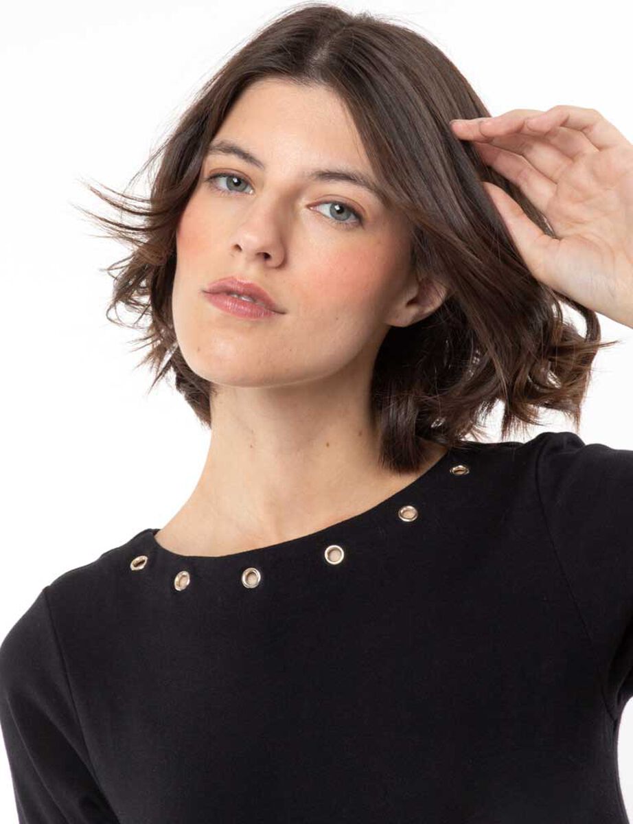 Vestido Midi Manga Corta Mujer Zibel