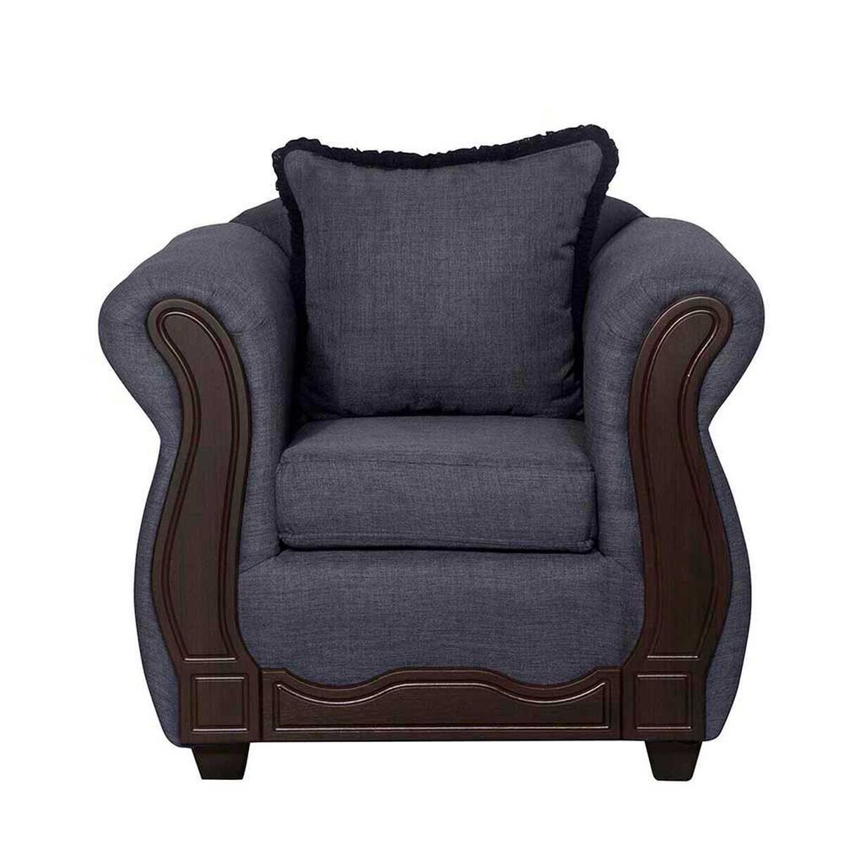 Juego de Living Black Factory Sofia 7 Cuerpos Marengo