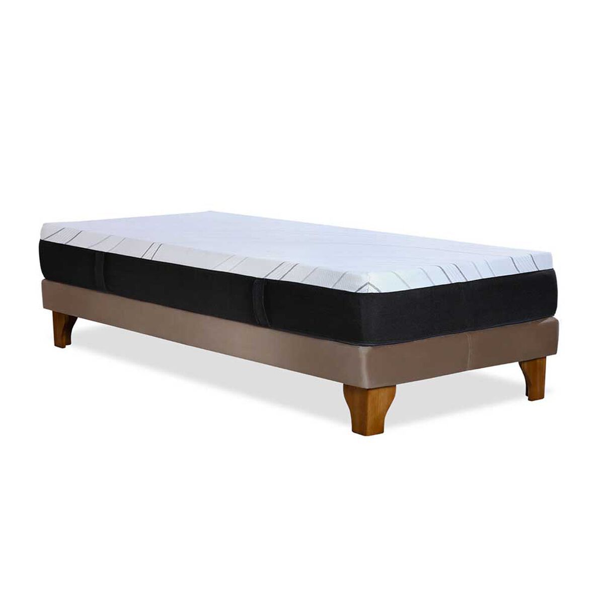 Cama Europea Latam Home 1,5 Plazas Zen Top Foam Soft Velvet Beige