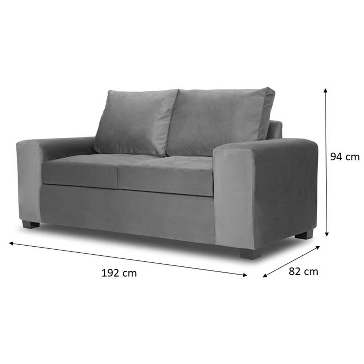 Sofá Innovamuebles Senna Felpa 2 Cuerpos Petróleo