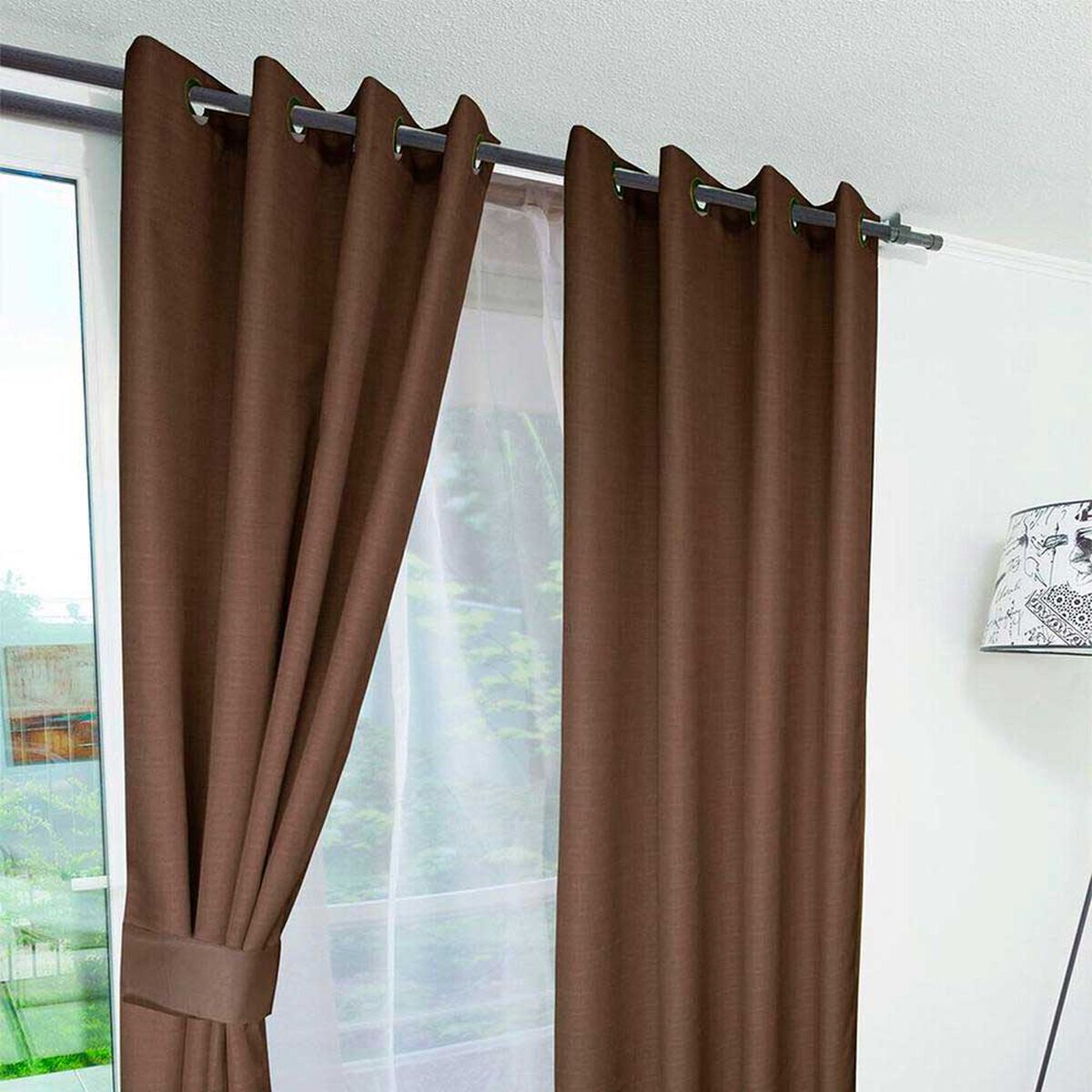 Combo Cortinas Doral Rustico 220 x 140 cm Caf&eacute;