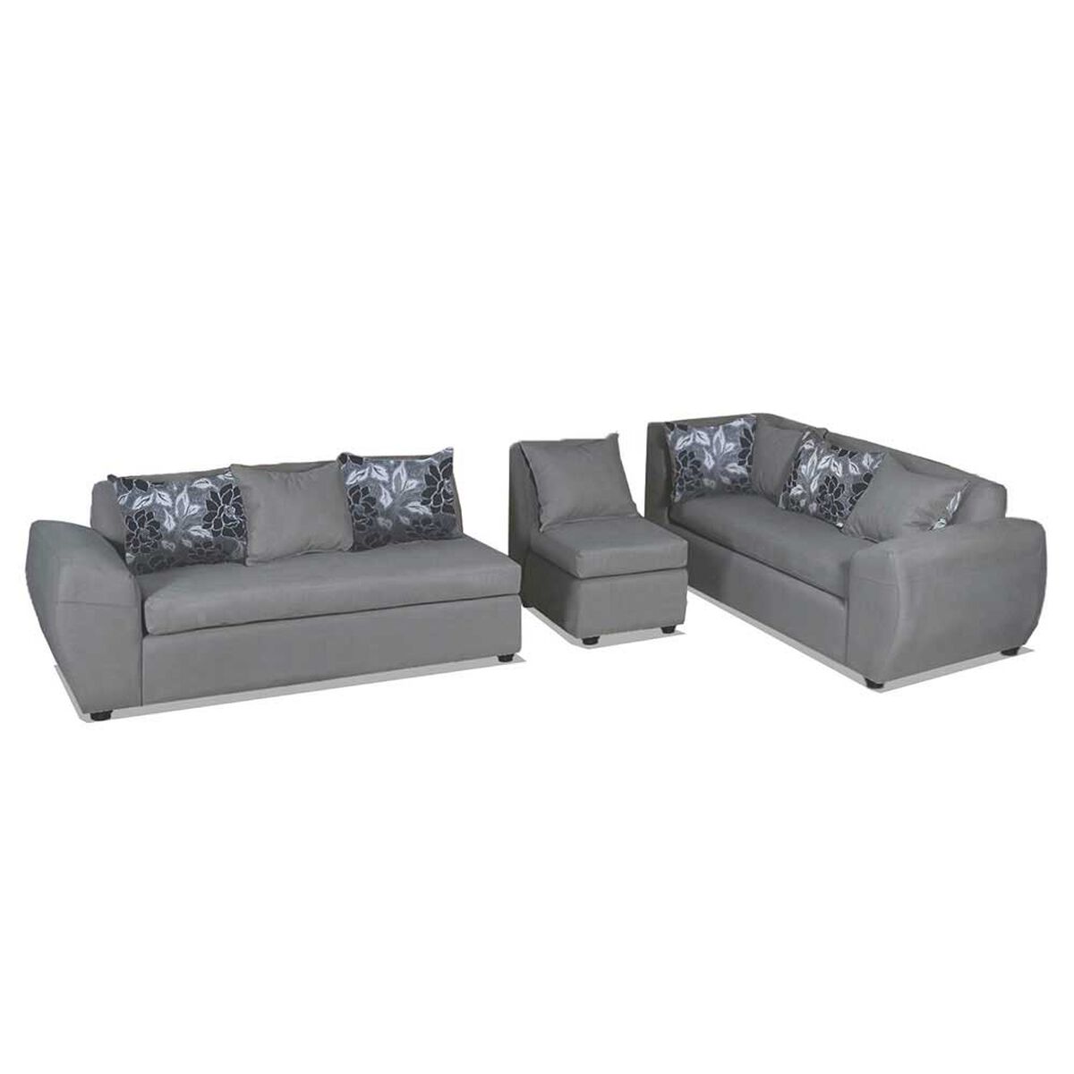 Sofá Seccional Modular Elegant Detail Houston 7 Cuerpos Gris