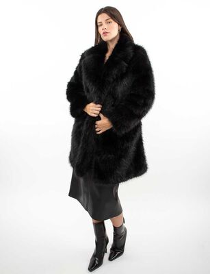 Imagen 2 del producto Abrigo Trench Peludo Mujer Zibel Negro