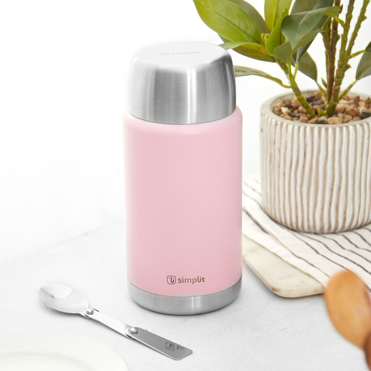 Pack 2 Termos Comida Insulado Simplit Rosado y Gris