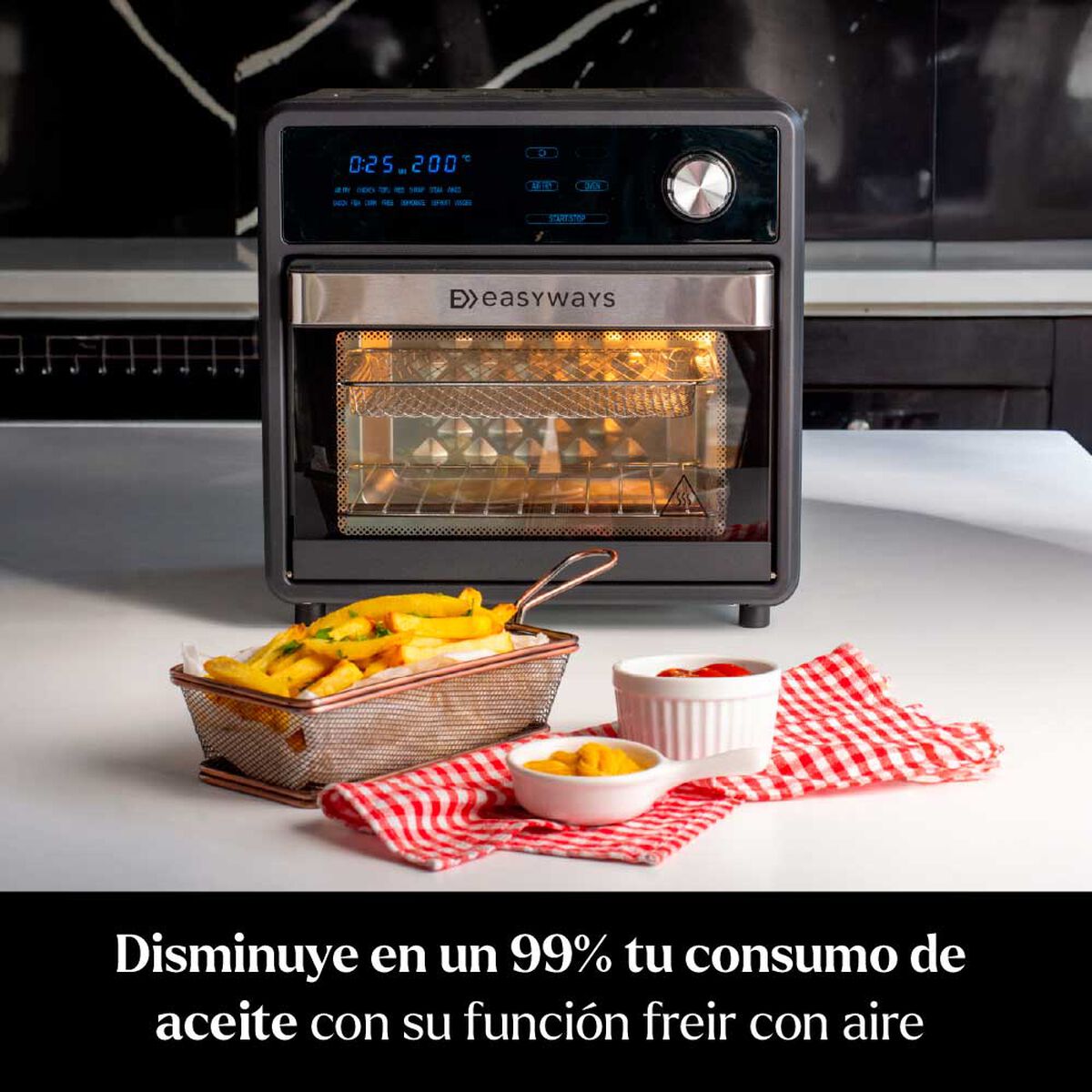 Freidora de Aire  Easyways Air fryer Crunch 15 lts.