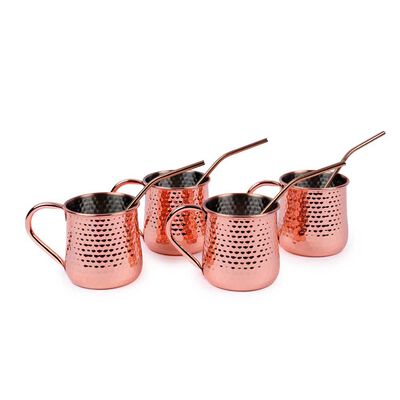Set 4 Vasos Simplit Moscow Mule Mojito 500 Ml + Bombilla