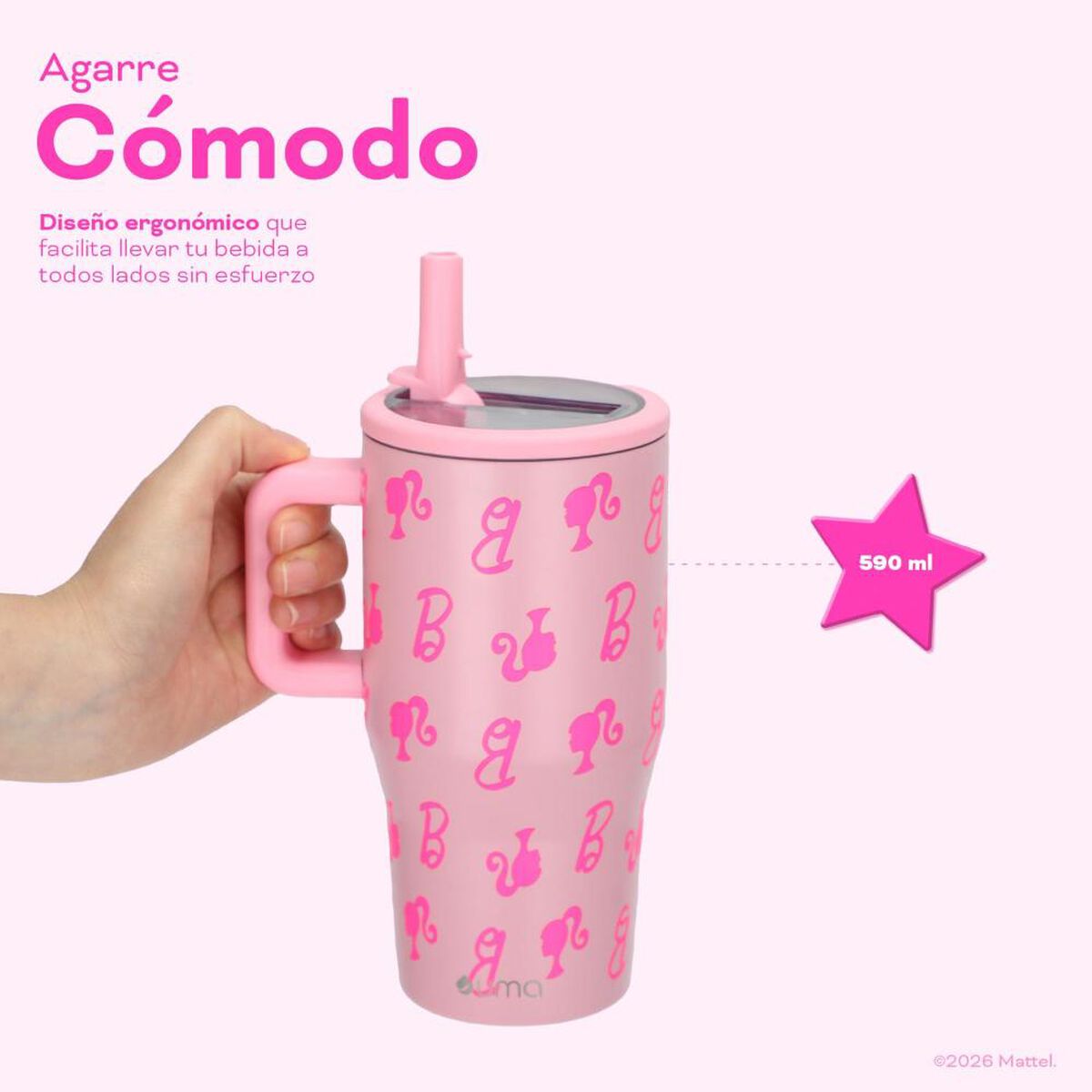 Vaso T&eacute;rmico UMA Barbie Vibes 590ml Acero Inox Rosa