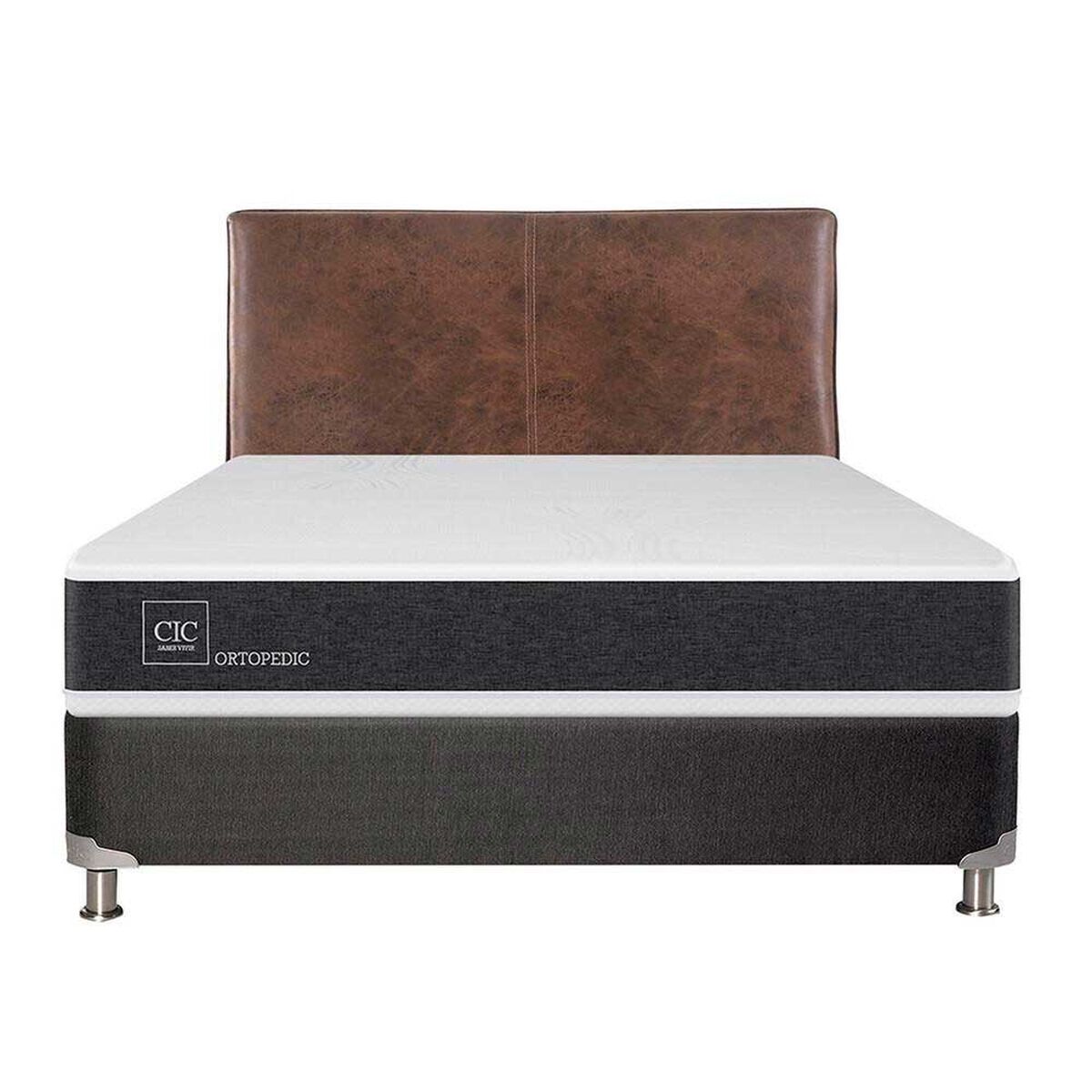 Box Spring CIC 2 Plazas New Ortopedic + Respaldo Baker