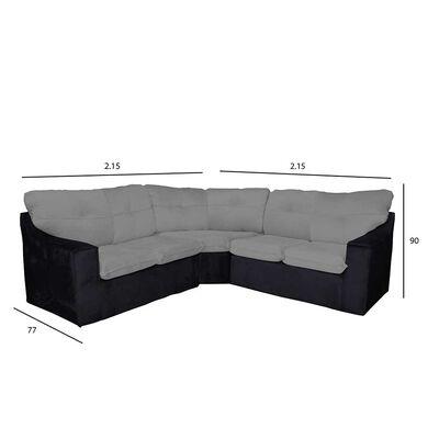 Imagen 2 del producto Sofá Secccional Muebles MYM Evelin 4 Cuerpos Gris Negro