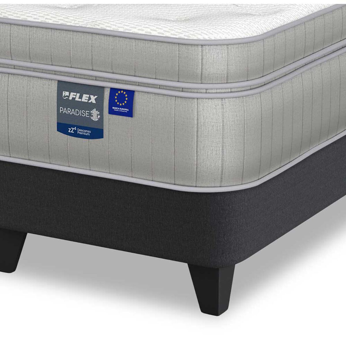 Combo Cama Europea Flex 1.5 Plazas Paradise +  Respaldo Colonia