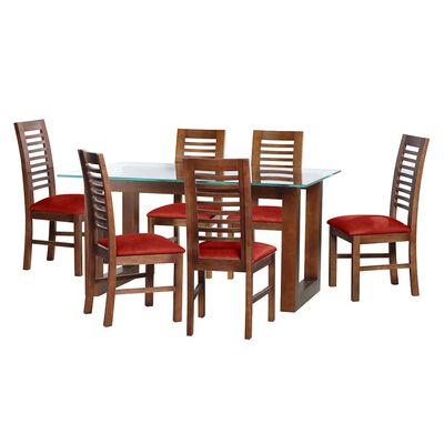 Juego de Comedor Latam Home Pamplona Cadiz 6 Sillas PU Chocolate