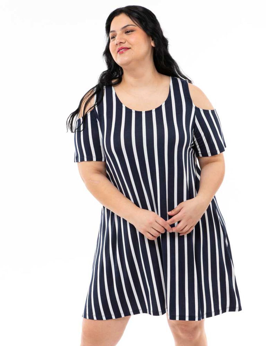 Vestido Corto Manga Corta Hombros Descubiertos Mujer Extralindas